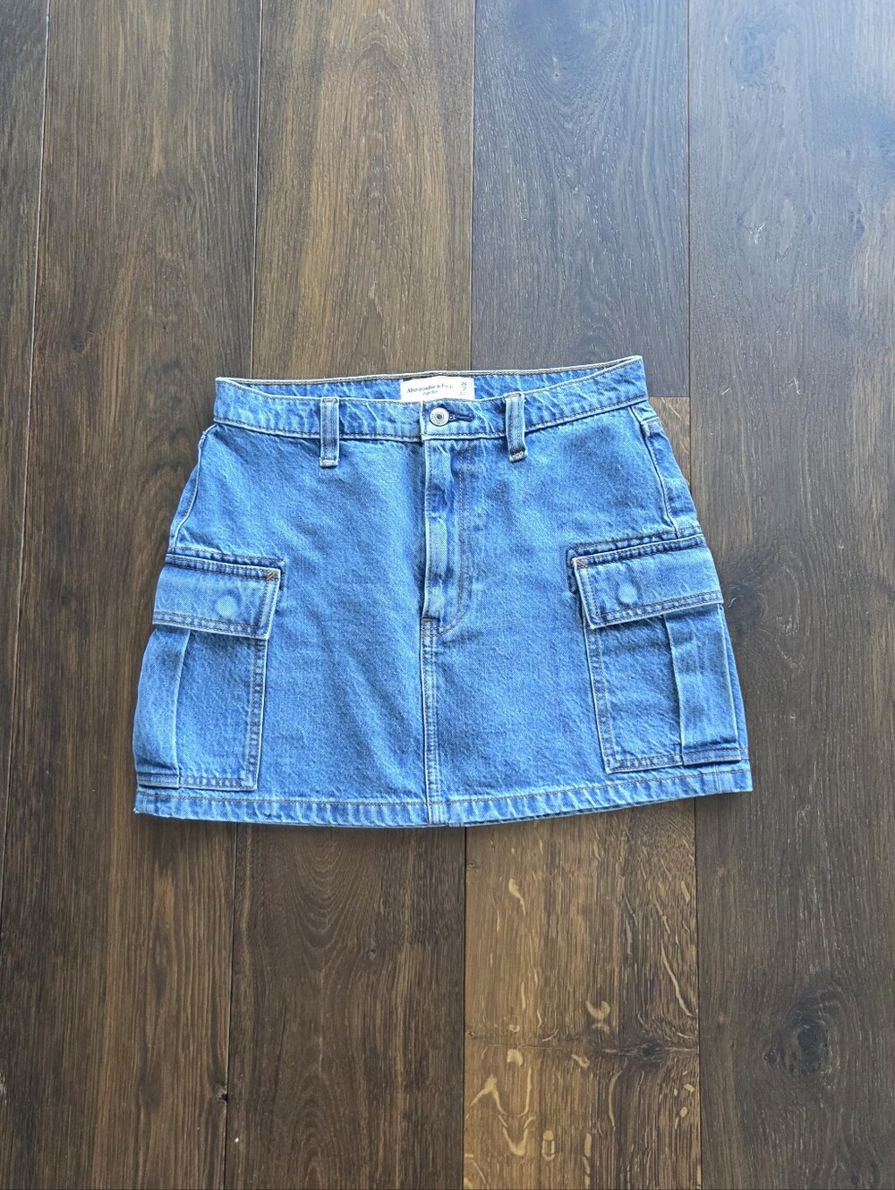 Denim Cargo Mini Skirt